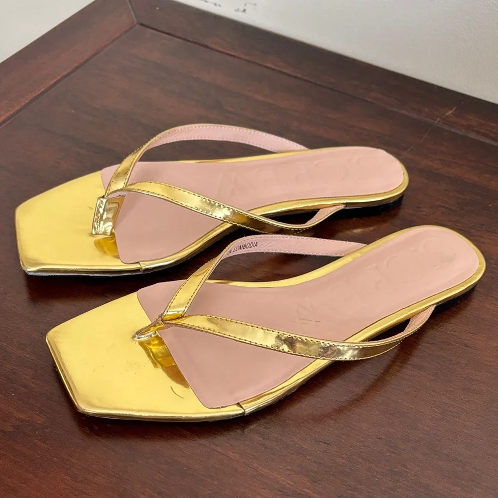 J. Crew Gold and Tan Women's Sandals